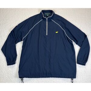 Masters Collection Mens Large Navy Blue 1/4 Zip Golf Windbreaker Pullover Jacket